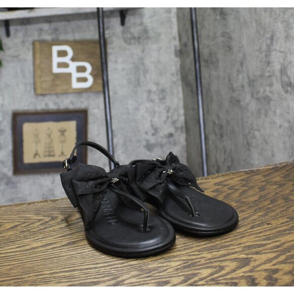 NWT Karl Lagerfeld Paris Womens Cristi Studded Bow Thong Sandal Slide Black 9M - Picture 5 of 10